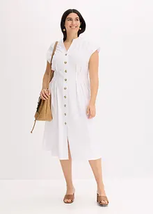 Robe midi légère en lin mélangé, bonprix