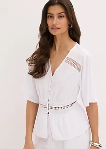 T-shirt tunique à dentelle, bonprix