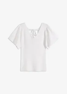 Pull côtelé à manches courtes papillon, bonprix