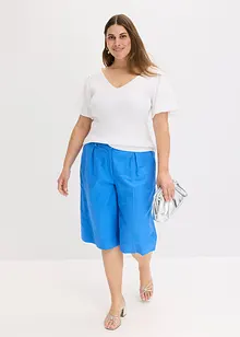Pull côtelé à manches courtes papillon, bonprix