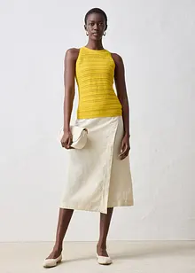 Ajour-Stricktop mit Leinenanteil, bonprix