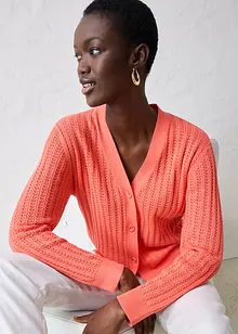 Gilet en maille ajourée avec lin, bonprix
