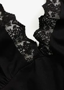 Spaghetti Nachthemd mit Baumwolle und Spitzenausschnitt, bonprix