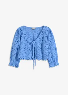 Blouse en broderie anglaise à manches bouffantes, bonprix