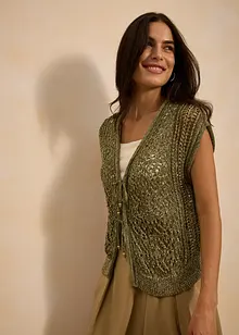 Ajour-Strickweste mit Viskose, bonprix