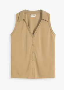 Top polo en maille piquée viscose, bonprix