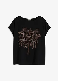 T-shirt en coton avec application de rivets, bonprix