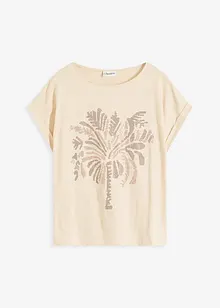T-shirt en coton avec application de rivets, bonprix