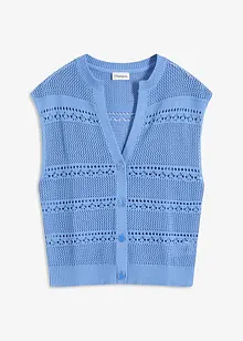 Gilet manches courtes en maille ajourée, bonprix