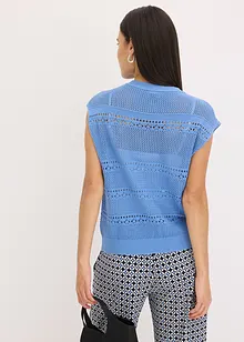 Gilet manches courtes en maille ajourée, bonprix