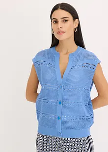 Gilet manches courtes en maille ajourée, bonprix