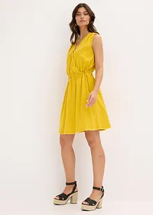 Robe à franges avec du lin, bonprix