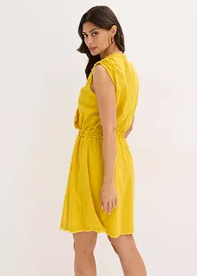 Robe à franges avec du lin, bonprix
