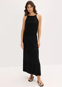 Robe longue avec empiècements au crochet, bonprix