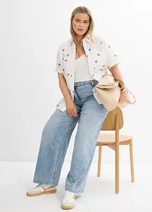Blouse manches courtes en gaze de coton, bonprix