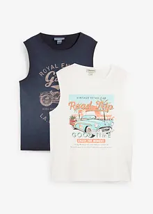 Lot de 2 débardeurs marcel aspect délavé, bonprix
