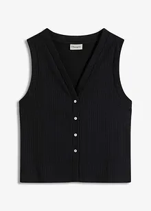 Gerippte Weste in Strickoptik, bonprix