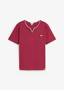 T-shirt col tunisien, 100% coton, bonprix