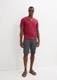 T-shirt col tunisien, 100% coton, bonprix