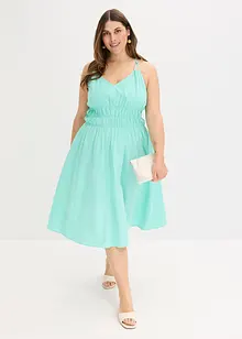 Robe midi 100% coton à fines bretelles, bonprix