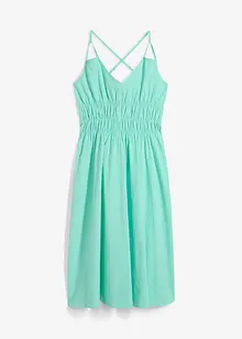 Robe midi 100% coton à fines bretelles, bonprix