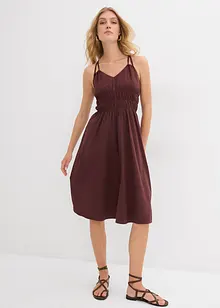 Robe midi 100% coton à fines bretelles, bonprix