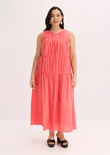Robe longue en coton avec fronces, bonprix