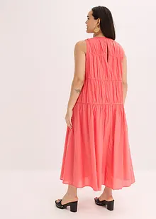Robe longue en coton avec fronces, bonprix