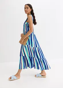 gestreiftes Trägerkleid aus strukturierter Viskose, bonprix