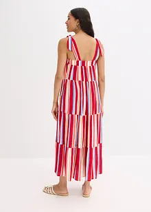 Robe rayée à bretelles en viscose texturée, bonprix