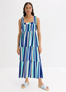 gestreiftes Trägerkleid aus strukturierter Viskose, bonprix