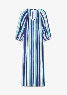 gestreiftes Kaftan-Kleid aus strukturierter Viskose, bonprix
