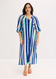 gestreiftes Kaftan-Kleid aus strukturierter Viskose, bonprix