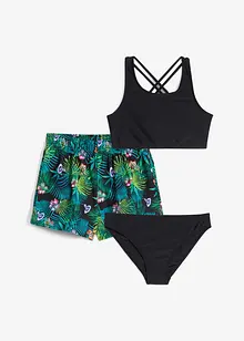 Bikini et jupe paréo (ens. 3 pces), bonprix