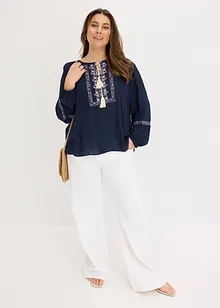Blouse oversize à broderies, bonprix