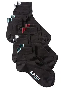 Lot de 5 paires de socquettes de sport avec inscription, bonprix