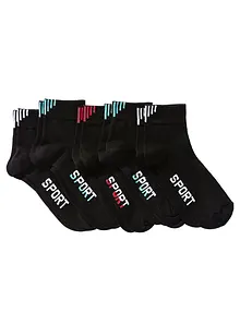 Lot de 5 paires de socquettes de sport avec inscription, bonprix