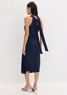 Midikleid in Wickel-Optik mit Plissee-Einsatz, bonprix