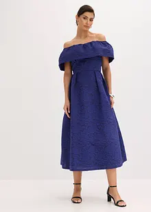 Carmen-Kleid aus glänzendem Jacquard, bonprix
