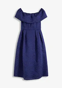 Carmen-Kleid aus glänzendem Jacquard, bonprix