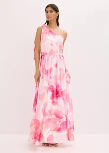 One-Shoulder-Kleid aus glänzendem Satin, bonprix