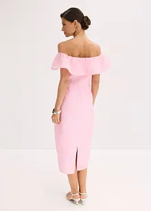 Carmen-Kleid aus glänzendem Jacquard, bonprix