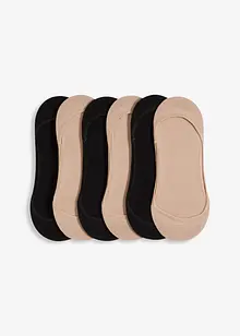 Lot de 6 paires de protèges-pied en coton mélangé, avec bande silicone, pour ballerines, bonprix