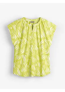 T-shirt col tunisien en viscose mélangée, bonprix