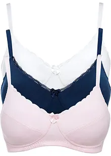 Lot de 3 soutiens-gorge coton sans armatures, bonprix