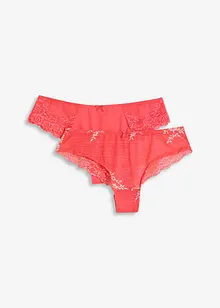 Lot de 2 slips brésiliens à dentelle multicolore, bonprix