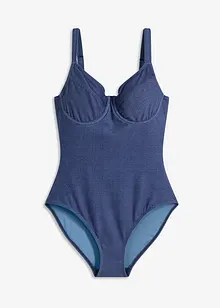 Maillot 1 pièce à armatures, aspect jean, bonprix