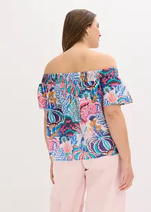 Blouse à encolure Bardot en viscose mélangée, bonprix
