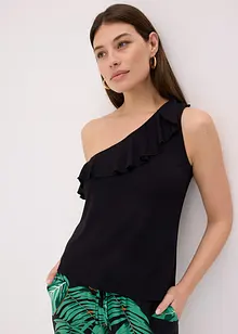 One-Shoulder-Top mit Volant aus softem Viskose-Mix, bonprix