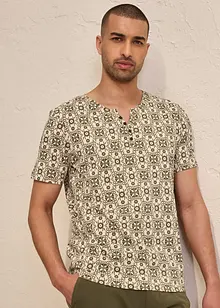 T-shirt col tunisien 100% coton, bonprix